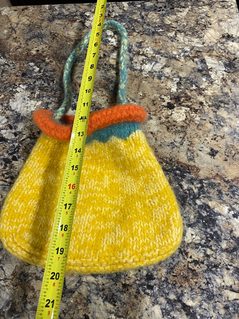 Handmade Crochet Granny Shoulder Bag Yellow Blue Orange Boho Cottagecore - Picture 3 of 6